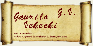 Gavrilo Vekecki vizit kartica